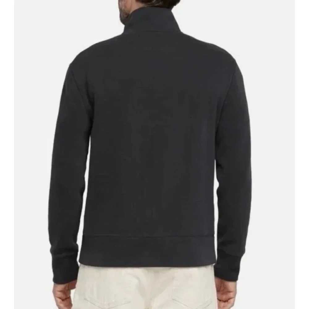Banana Republic Men's XL Black 1/4 Zip Pullover Sweatshirt Cotton Blend K1177